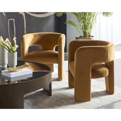 Isidore Lounge Chair - Meg Gold 109720 109720 ISIDORE LOUNGE CHAIR MEG GOLD 5