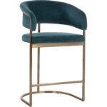 Marris Counter Stool - Gold - Danny Teal 109748 109748 MARRIS COUNTER STOOL GOLD DANNY TEAL 20