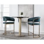 Marris Counter Stool - Gold - Danny Teal 109748 109748 MARRIS COUNTER STOOL GOLD DANNY TEAL 5
