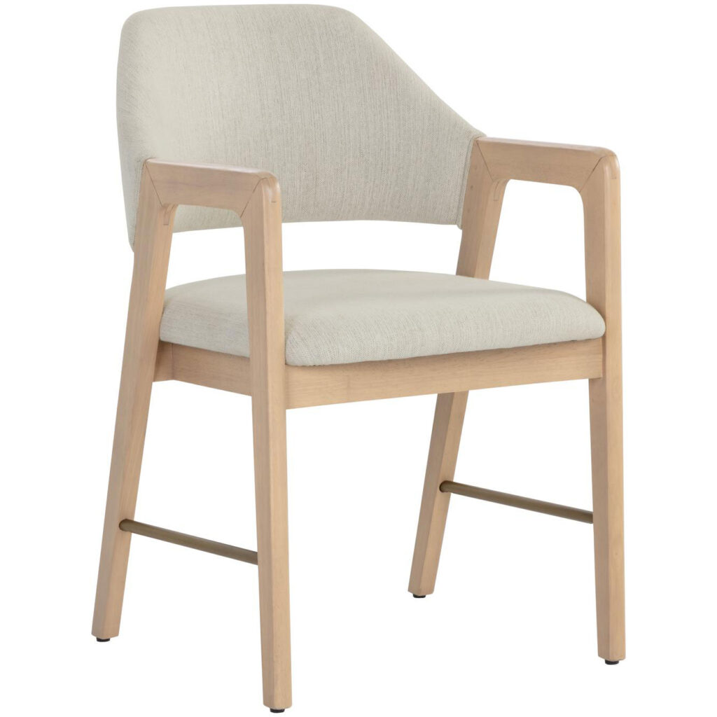Milton Dining Armchair - Light Wash - Mina Ivory