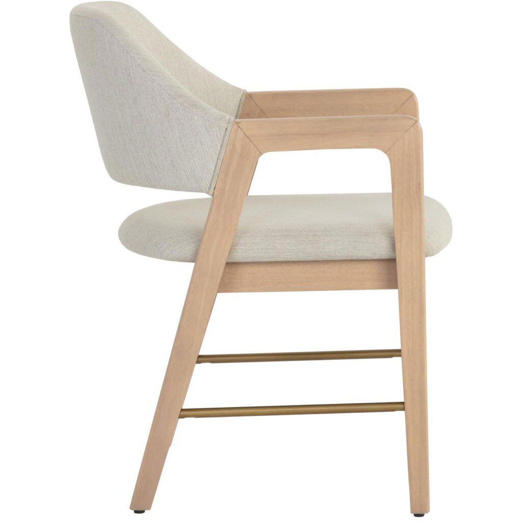 Milton Dining Armchair - Light Wash - Mina Ivory - Image 3