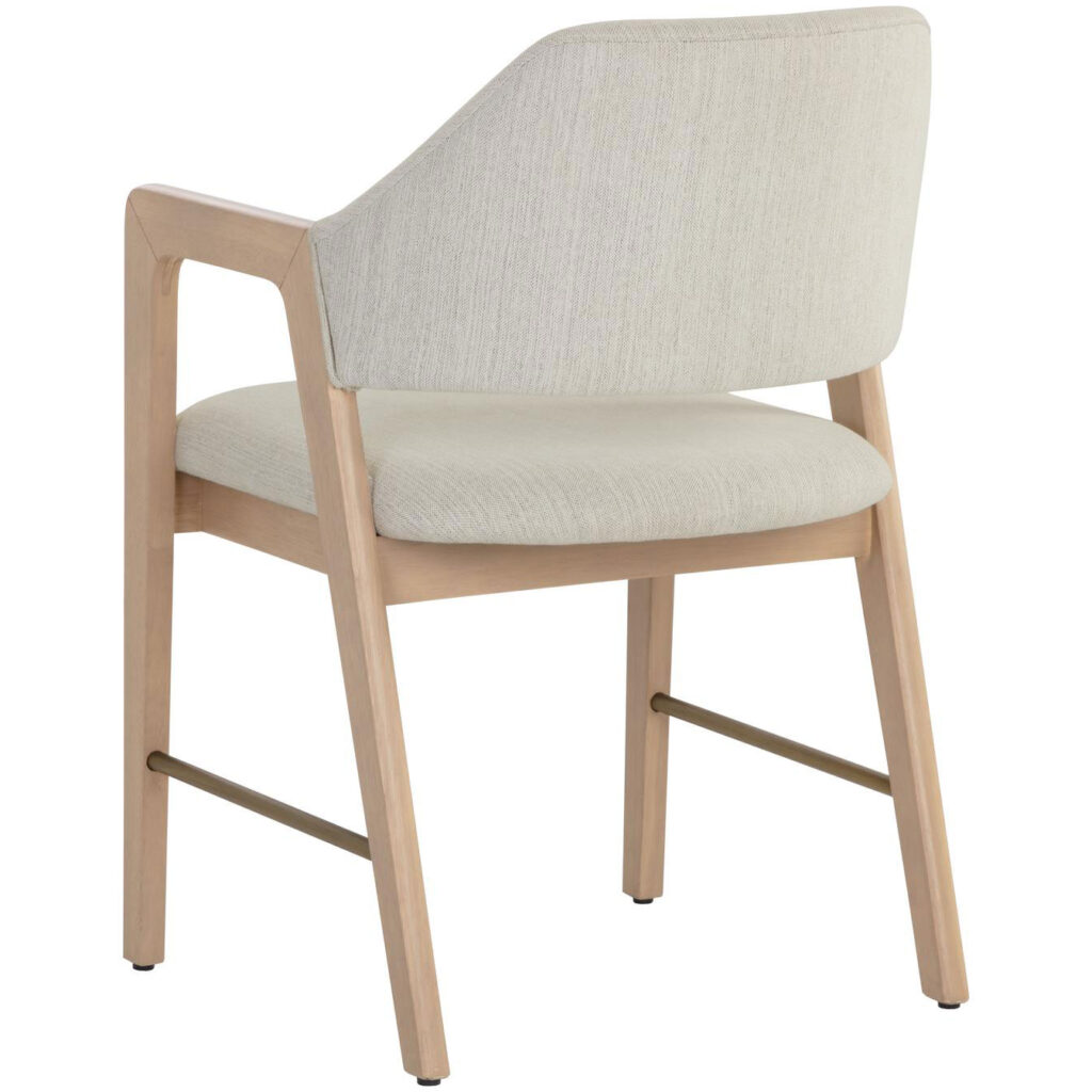 Milton Dining Armchair - Light Wash - Mina Ivory - Image 4