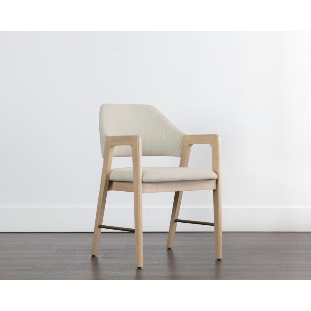 Milton Dining Armchair - Light Wash - Mina Ivory - Image 5
