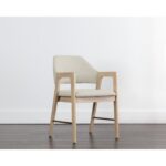 Milton Dining Armchair - Light Wash - Mina Ivory 109808 109808 MILTON DINING ARMCHAIR LIGHT WASH MINA IVORY 5
