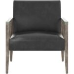 Earl Lounge Chair - Ash Grey - Brentwood Charcoal Leather 109856 109856 EARL LOUNGE CHAIR ASH GREY BRENTWOOD CHARCOAL LEATHER 1