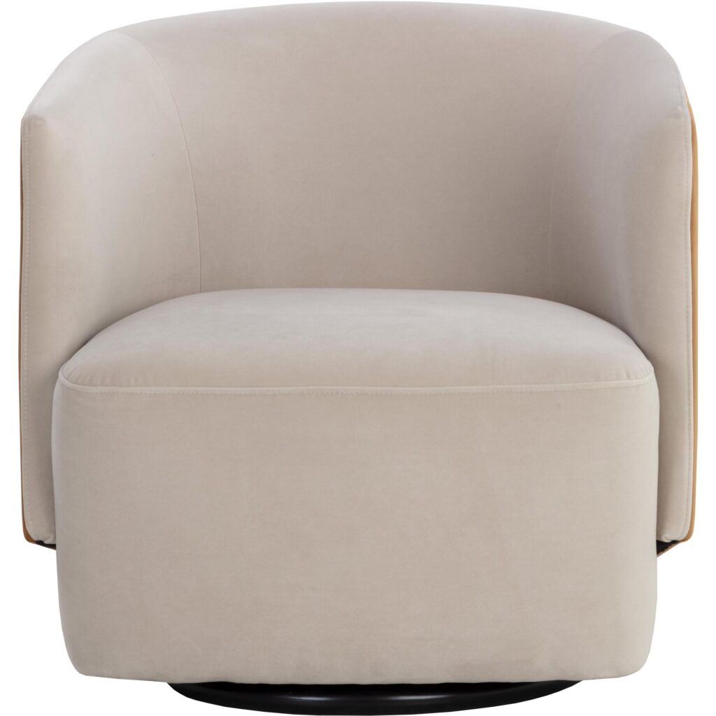 Sarina Swivel Lounge Chair - Meg Taupe / Meg Gold - Image 2