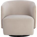 Sarina Swivel Lounge Chair - Meg Taupe / Meg Gold 109912 109912 SARINA SWIVEL LOUNGE CHAIR MEG TAUPE MEG GOLD 1