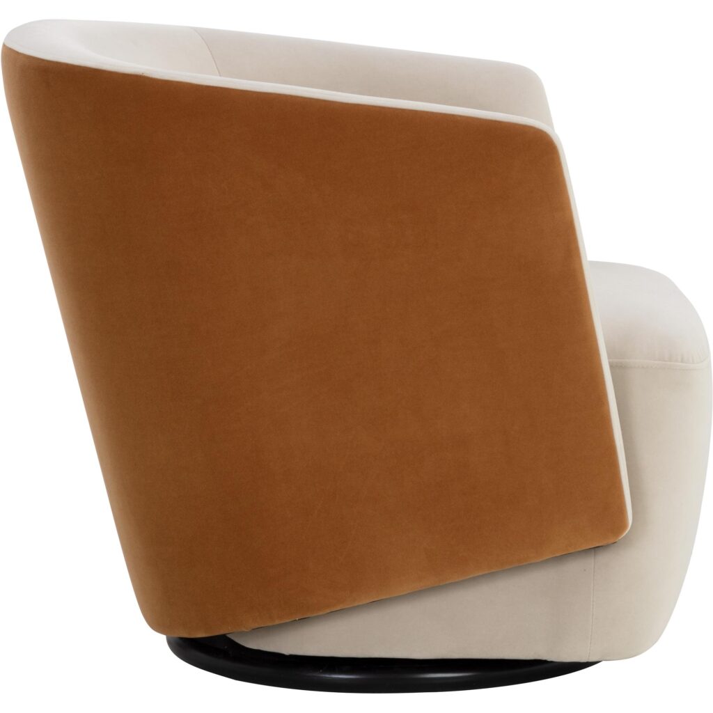 Sarina Swivel Lounge Chair - Meg Taupe / Meg Gold - Image 3