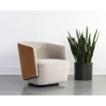 Sarina Swivel Lounge Chair - Meg Taupe / Meg Gold 109912 109912 SARINA SWIVEL LOUNGE CHAIR MEG TAUPE MEG GOLD 5