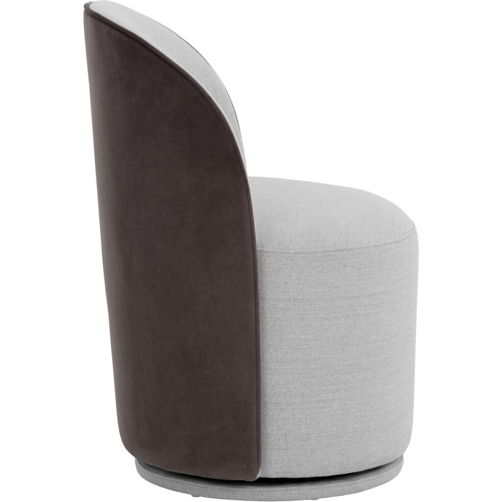 Cavoli Swivel Dining Chair - Mina Light Grey / Meg Ash - Image 3