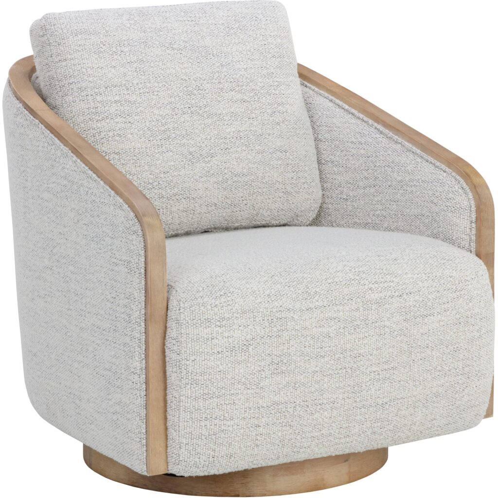 Tasia Swivel Lounge Chair - Merino Cotton - Image 4