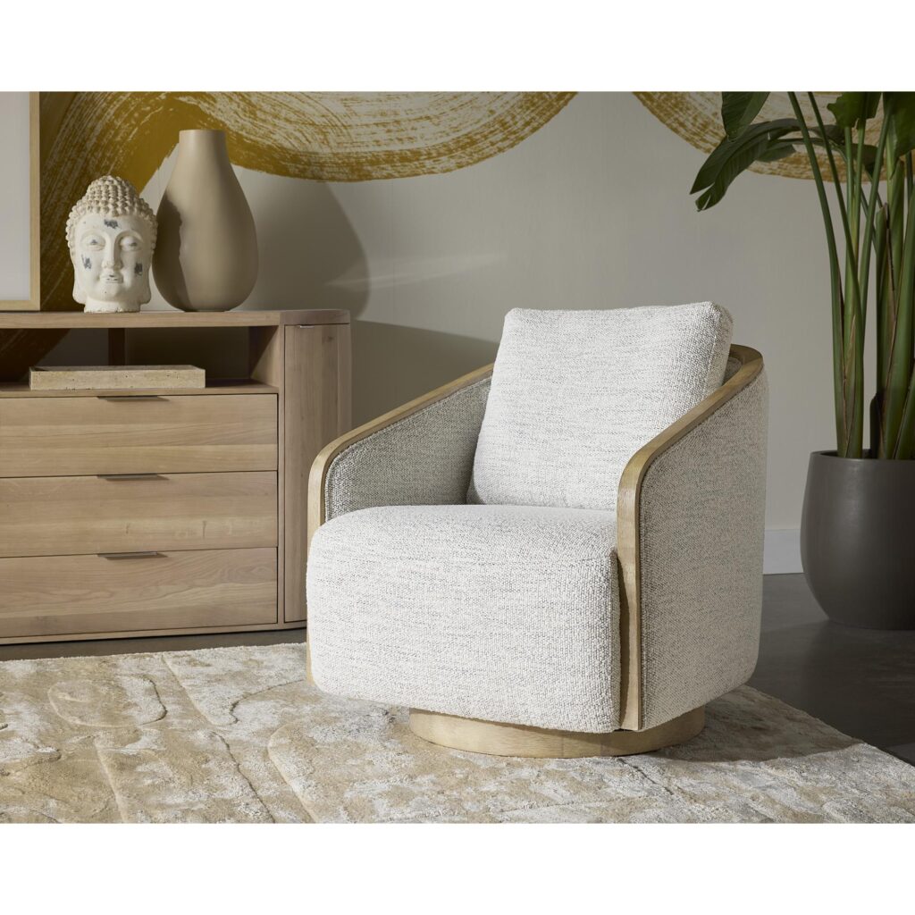 Tasia Swivel Lounge Chair - Merino Cotton - Image 10