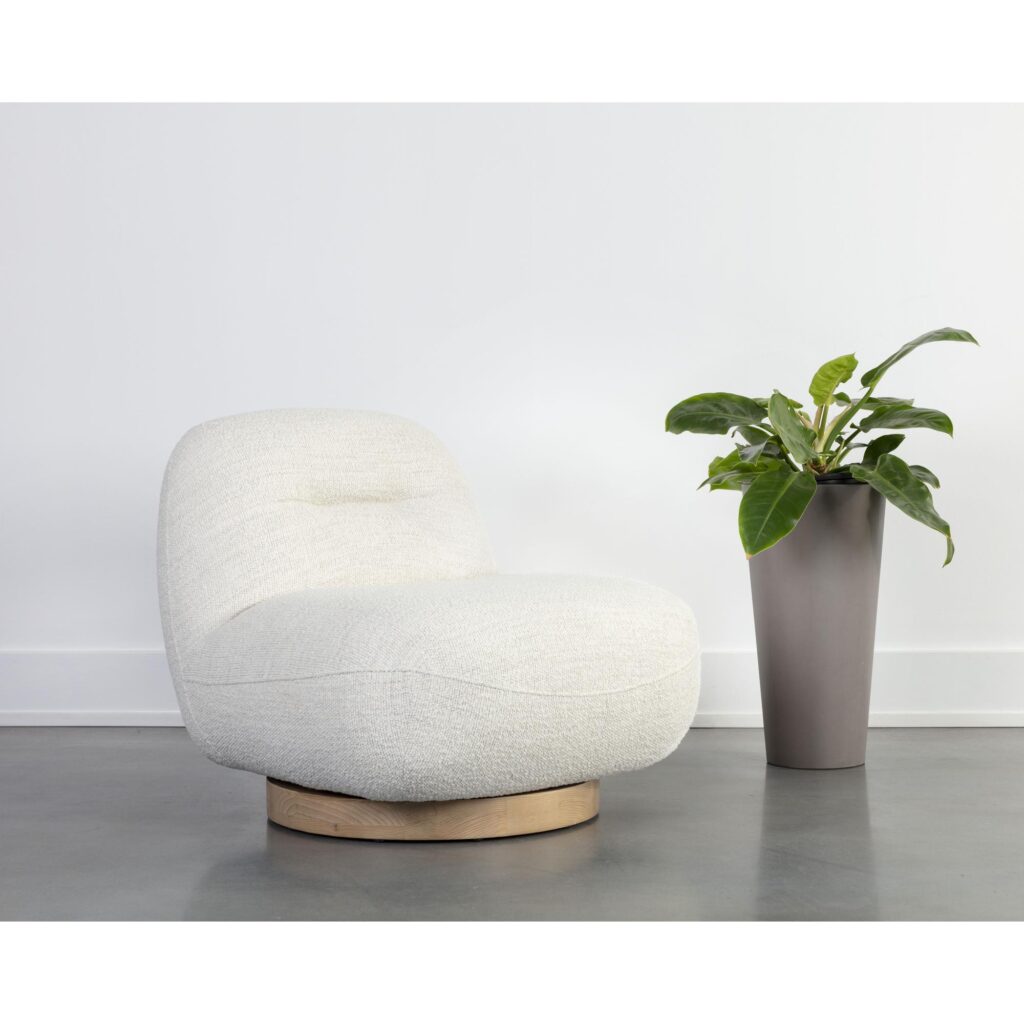 Franze Swivel Lounge Chair - Merino Pearl - Image 5