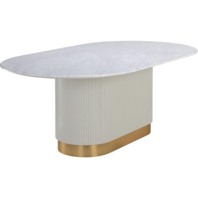 Paloma Dining Table - Oval - White Marble - 84"