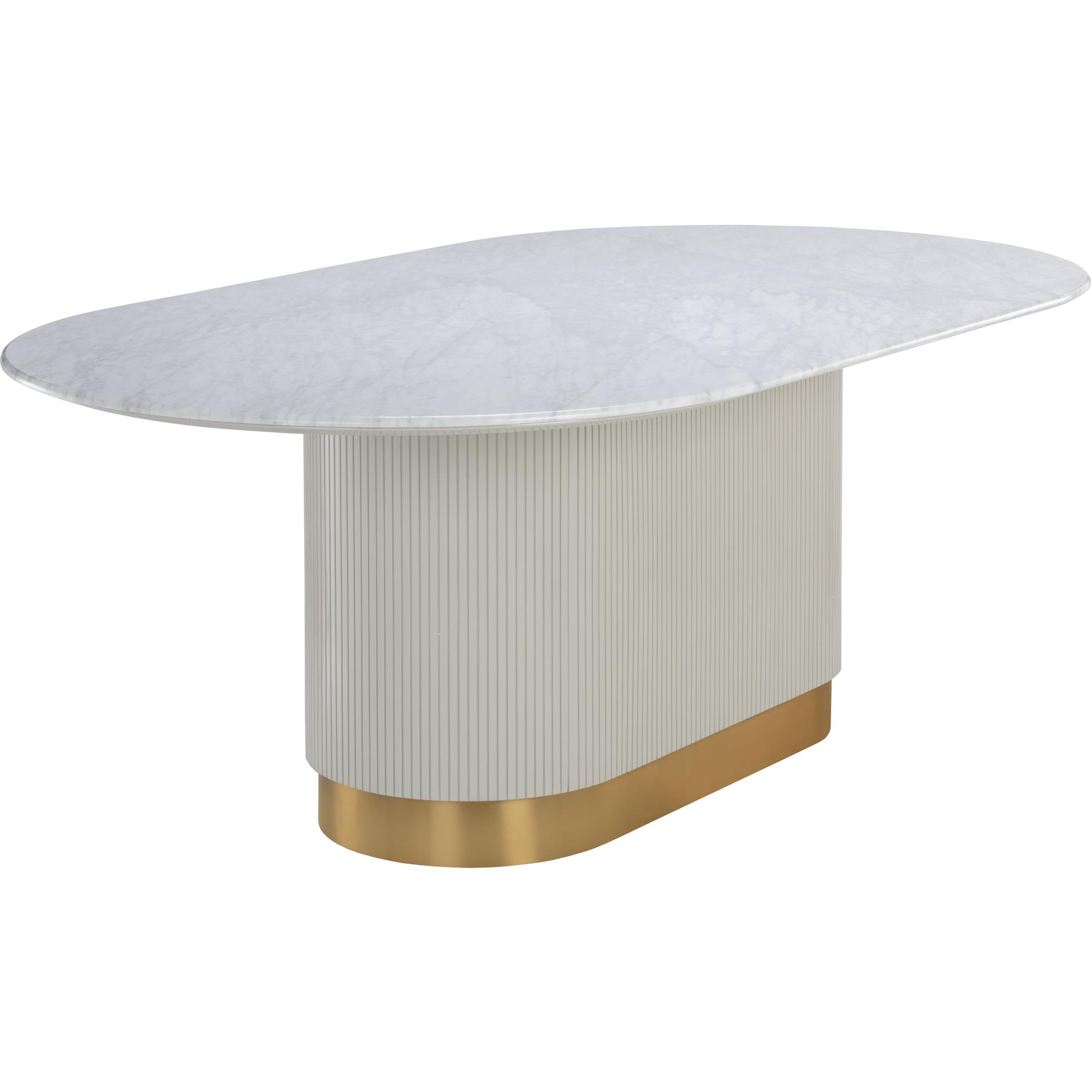 Paloma Dining Table - Oval - White Marble - 84" 1 Paloma Dining Table - Oval - White Marble - 84"