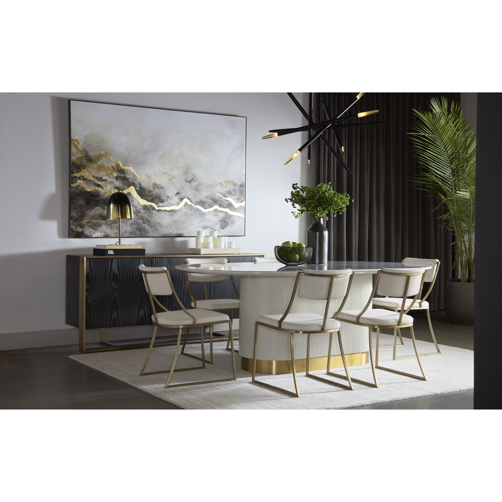 Paloma Dining Table - Oval - White Marble - 84" 7 Paloma Dining Table - Oval - White Marble - 84" - Image 7