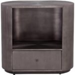 Siena Nightstand - Oval - Gunmetal 110365 110365 SIENA NIGHTSTAND OVAL GUNMETAL 2