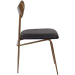 Gibbons Dining Chair - Antique Brass - Charcoal Black Leather 110368 110368 GIBBONS DINING CHAIR ANTIQUE BRASS CHARCOAL BLACK LEATHER 2