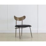 Gibbons Dining Chair - Antique Brass - Charcoal Black Leather 110368 110368 GIBBONS DINING CHAIR ANTIQUE BRASS CHARCOAL BLACK LEATHER 5