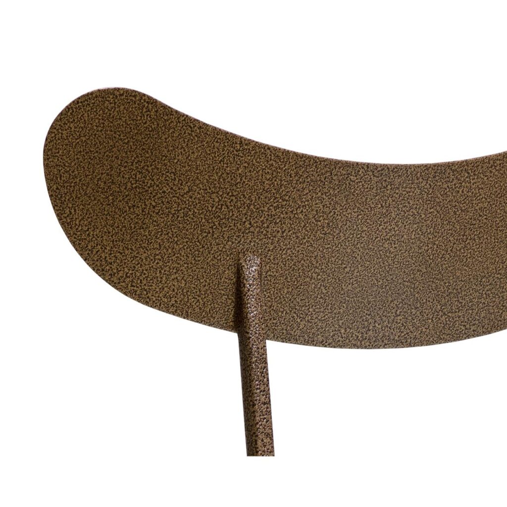 Gibbons Dining Chair - Antique Brass - Charcoal Black Leather - Image 8