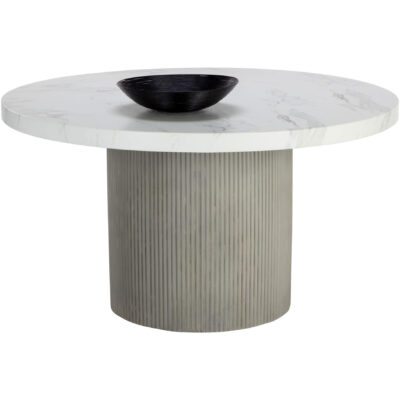Nicolette Dining Table - Light Grey - Marble Look - 55"