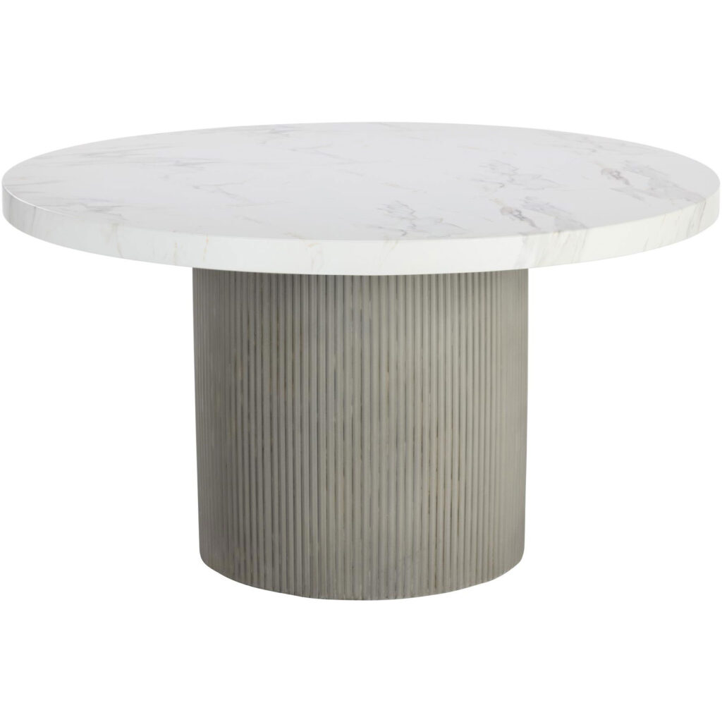 Nicolette Dining Table - Light Grey - Marble Look - 55" - Image 2
