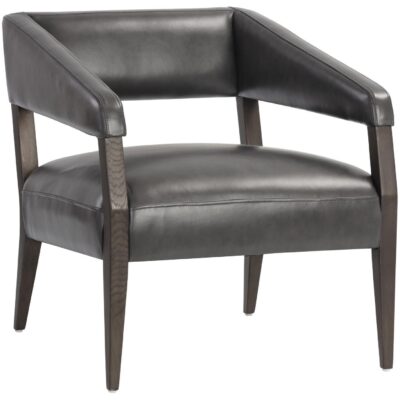 Accent Chairs Burlington - Modern Living 110530 CARLYLE LOUNGE CHAIR BRENTWOOD CHARCOAL LEATHER