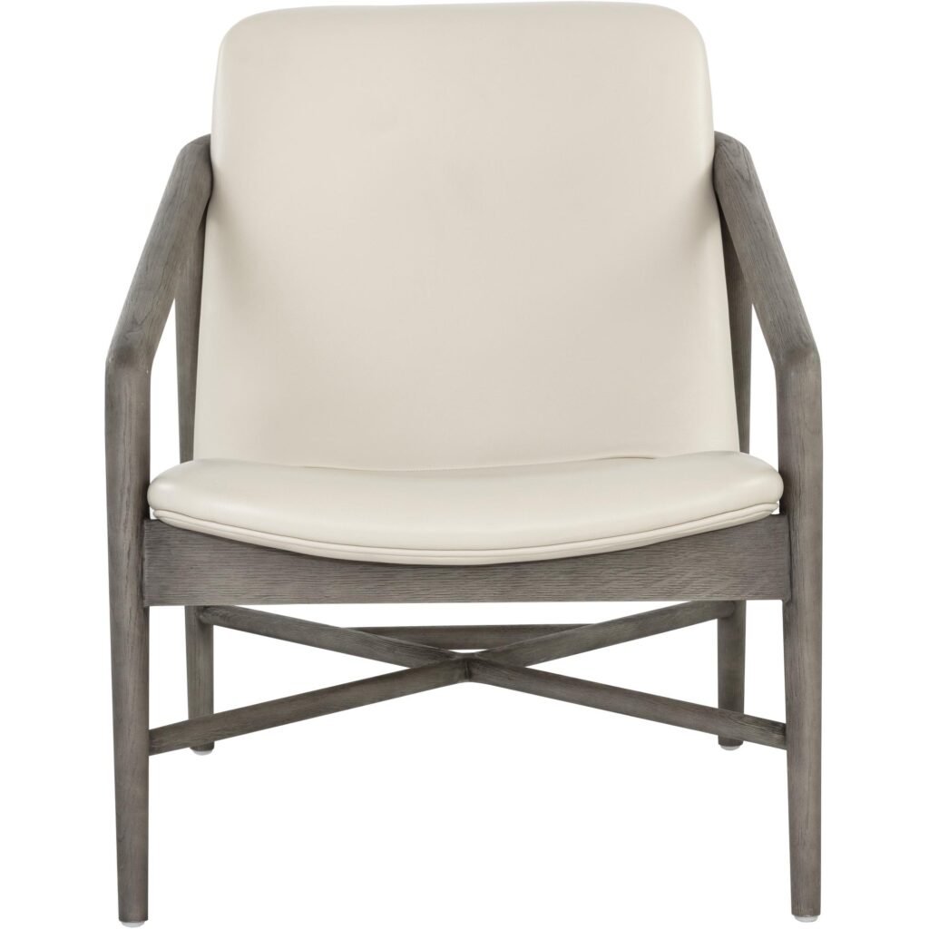 Cinelli Lounge Chair - Ash Grey - Astoria Cream Leather - Image 2