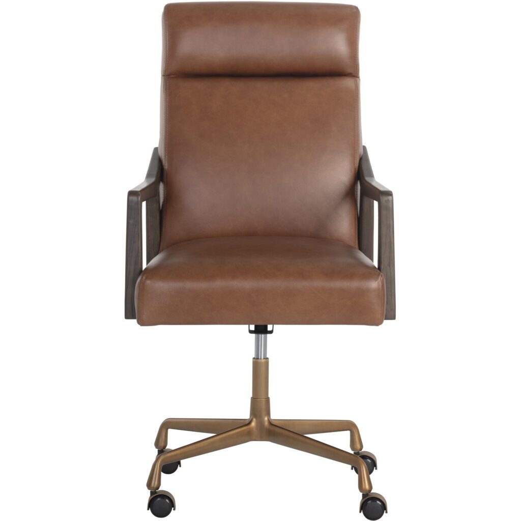 Collin Office Chair - Brown - Shalimar Tobacco Leather - Image 2