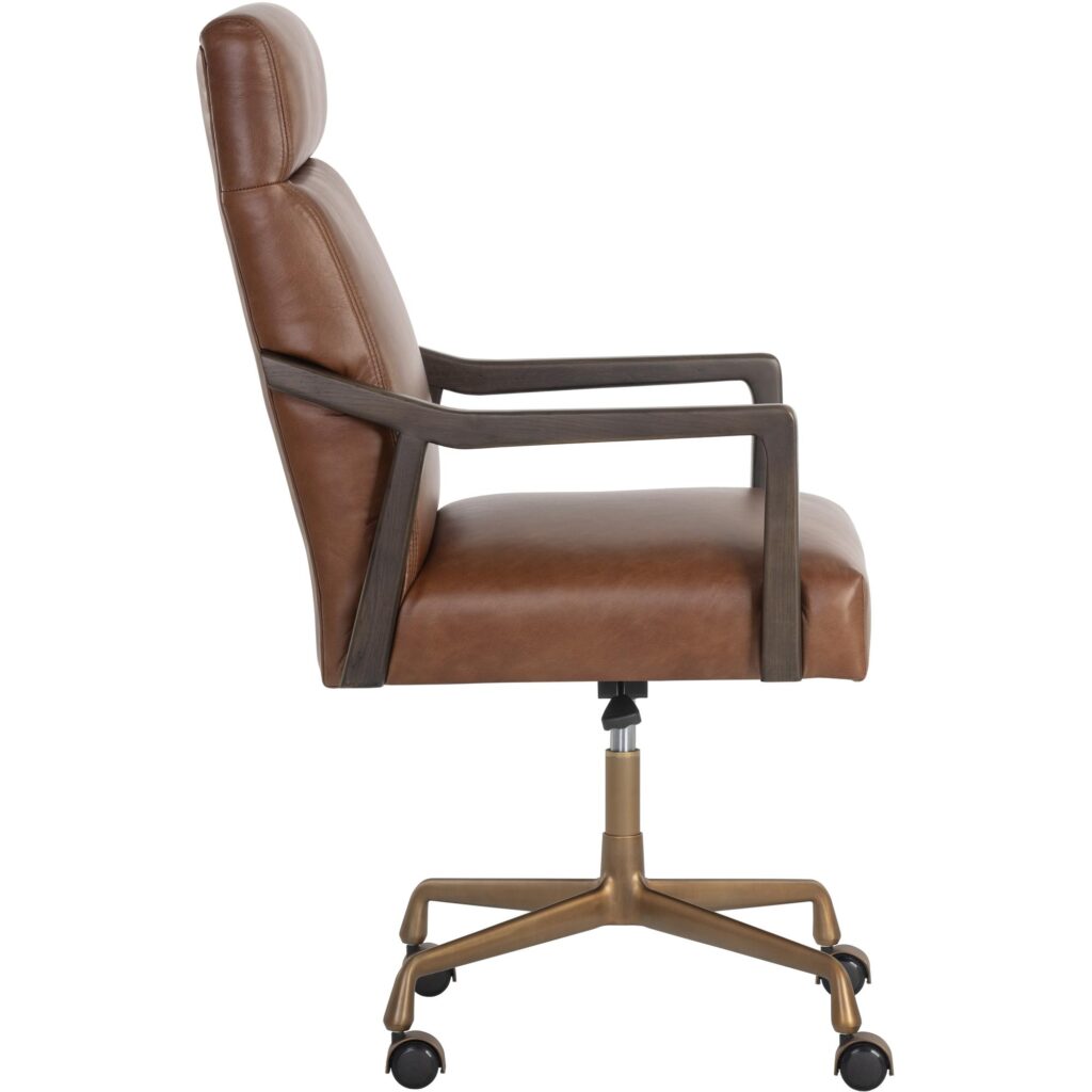 Collin Office Chair - Brown - Shalimar Tobacco Leather - Image 3