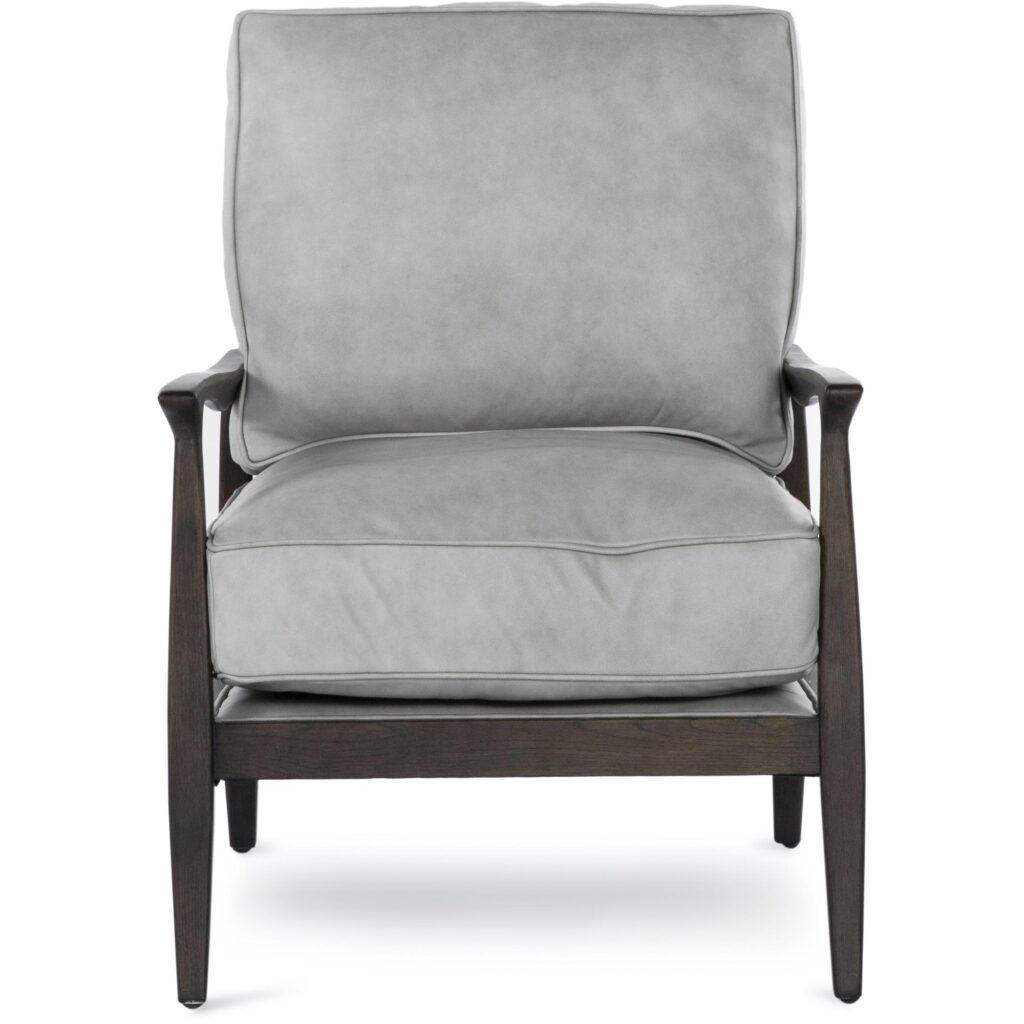 Fedele Lounge Chair - Saloon Light Grey Leather - Image 2