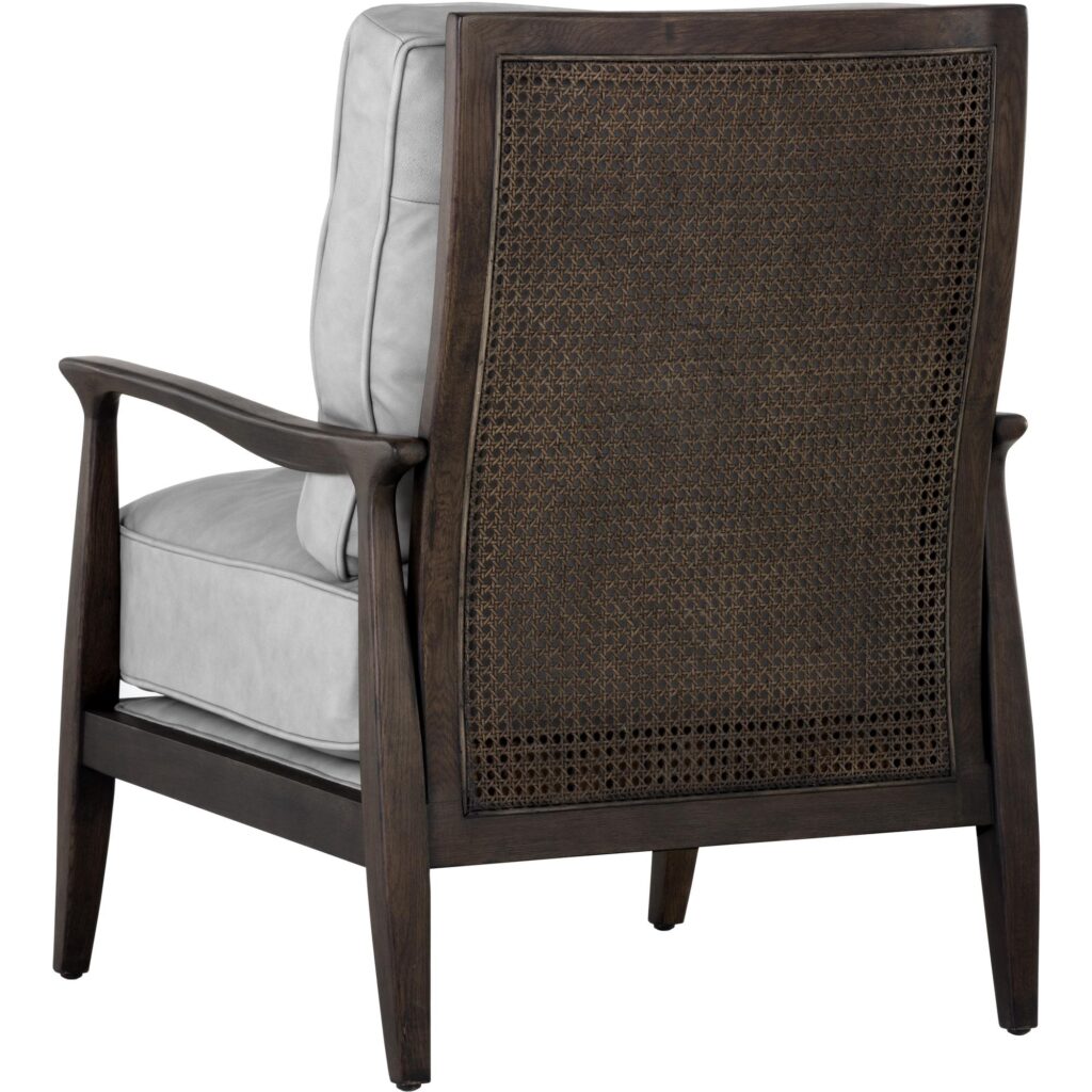 Fedele Lounge Chair - Saloon Light Grey Leather - Image 4