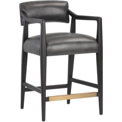 Keagan Counter Stool - Brentwood Charcoal Leather