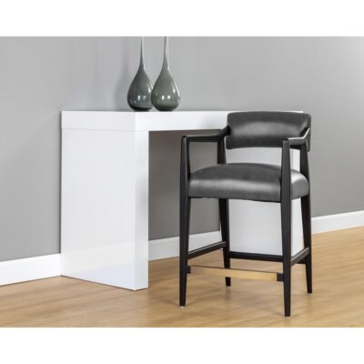 Keagan Counter Stool - Brentwood Charcoal Leather 110558 110558 4