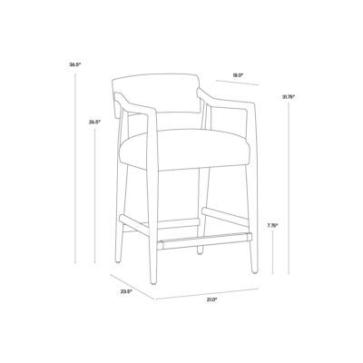 Keagan Counter Stool - Brentwood Charcoal Leather 110558 110558 9