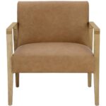Earl Lounge Chair - Rustic Oak - Ludlow Sesame Leather 110602 110602 EARL LOUNGE CHAIR RUSTIC OAK LUDLOW SESAME LEATHER 1