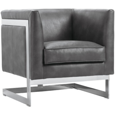 Accent Chairs Burlington - Modern Living 110608 YVETTE ARMCHAIR STAINLESS STEEL CANTINA MAGNETITE