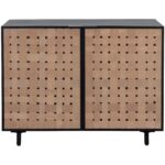 Omari Sideboard - Small - Suede Light Tan Leather 110769 110769 OMARI SIDEBOARD SMALL SUEDED LIGHT TAN LEATHER 2