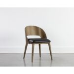 Dezirae Dining Chair - Antique Brass - Charcoal Black Leather 111041 111041 DEZIRAE DINING CHAIR ANTIQUE BRASS CHARCOAL BLACK LEATHER 5