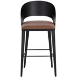 Dezirae Barstool - Black - Cognac Leather 111051 111051 DEZIRAE BARSTOOL BLACK COGNAC LEATHER 1