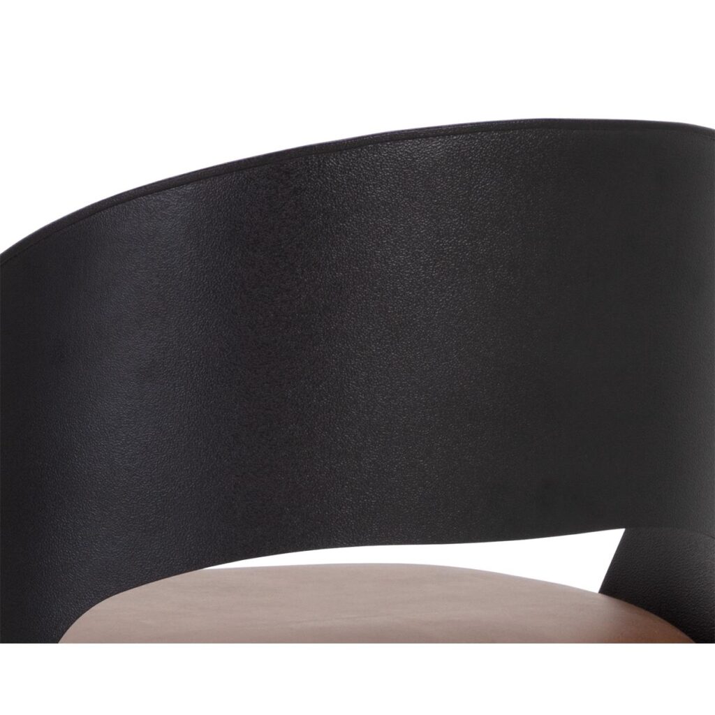 Dezirae Barstool - Black - Cognac Leather - Image 8