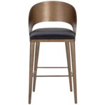 Dezirae Barstool - Antique Brass - Charcoal Black Leather 111052 111052 DEZIRAE BARSTOOL ANTIQUE BRASS CHARCOAL BLACK LEATHER 1