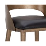 Dezirae Barstool - Antique Brass - Charcoal Black Leather 111052 111052 DEZIRAE BARSTOOL ANTIQUE BRASS CHARCOAL BLACK LEATHER 6