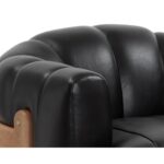 Tadeo Swivel Lounge Chair - Rustic Oak Wood - Vintage Black Night Leather 111079 111079 TADEO SWIVEL LOUNGE CHAIR VINTAGE BLACK NIGHT LEATHER 7