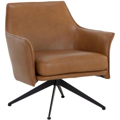 Accent Chairs Burlington - Modern Living 111086 CROSBY SWIVEL LOUNGE CHAIR MISSOURI COGNAC LEATHER