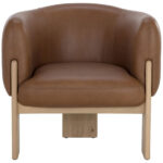 Trine Lounge Chair - Rustic Oak - Vintage Camel Leather 111087 111087 TRINE LOUNGE CHAIR RUSTIC OAK VINTAGE CAMEL LEATHER 1