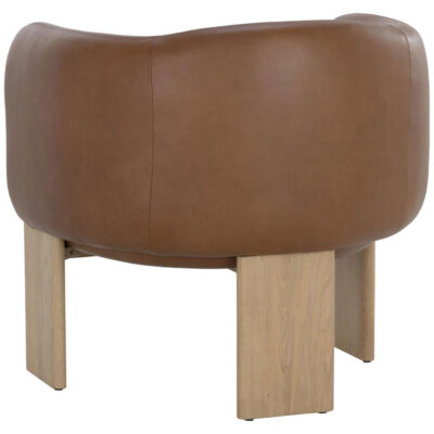 Trine Lounge Chair - Rustic Oak - Vintage Camel Leather 111087 111087 TRINE LOUNGE CHAIR RUSTIC OAK VINTAGE CAMEL LEATHER 3