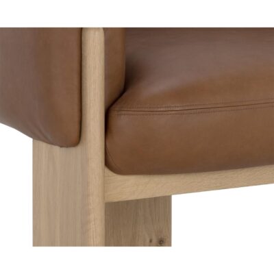 Trine Lounge Chair - Rustic Oak - Vintage Camel Leather 111087 111087 TRINE LOUNGE CHAIR RUSTIC OAK VINTAGE CAMEL LEATHER 6