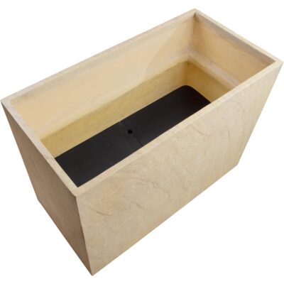 Leilani Planter - Large - Travertine Look 111138 111138 LEILANI PLANTER RECTANGULAR LARGE TRAVERTINE LOOK 3