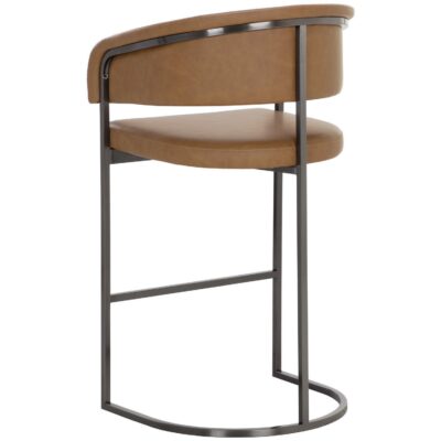 Marris Barstool - Gunmetal - Milliken Cognac 111155 111155 MARRIS BARSTOOL GUNMETAL MILLIKEN COGNAC 3